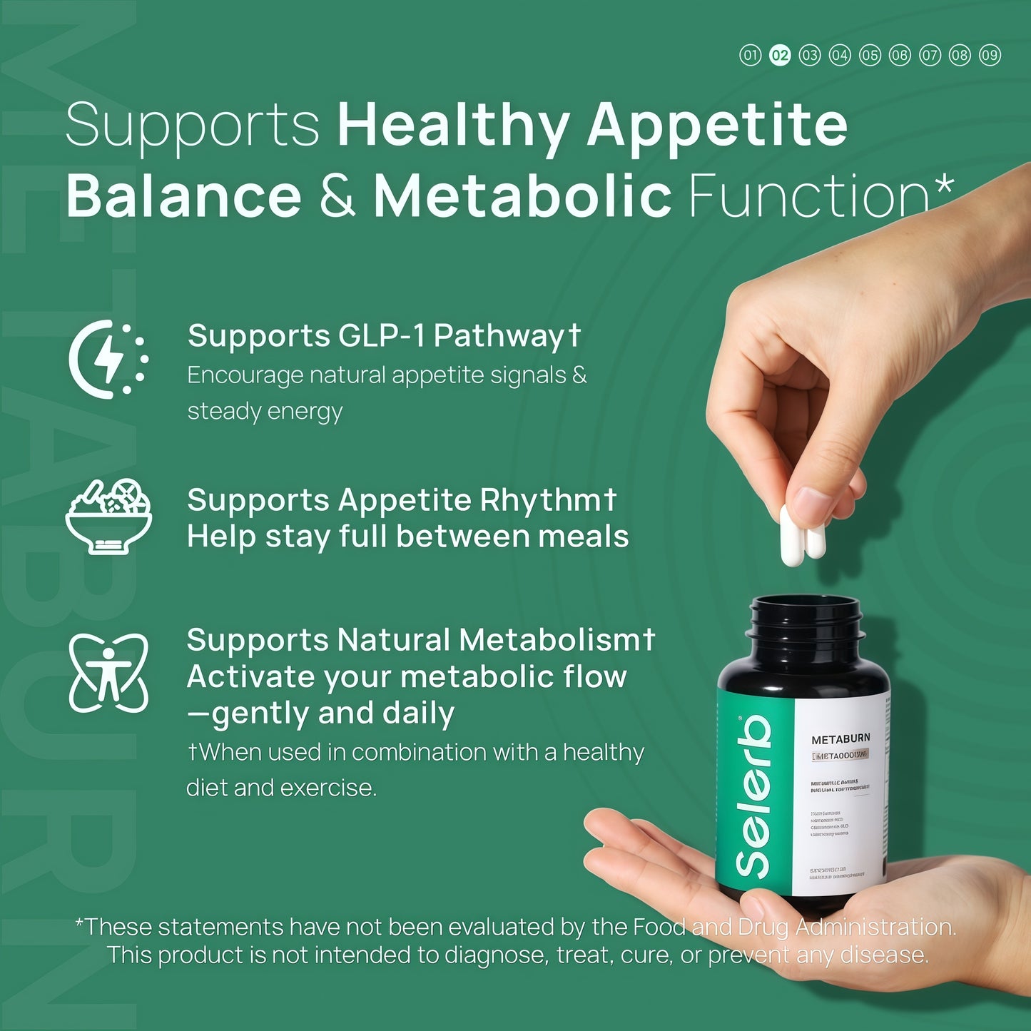 Selerb Berberine + Green Tea + B12 Complex - Gentle Plant-Based Formula with Chromium - 60 Capsules