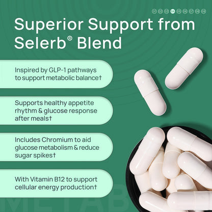 Selerb Berberine + Green Tea + B12 Complex - Gentle Plant-Based Formula with Chromium - 60 Capsules