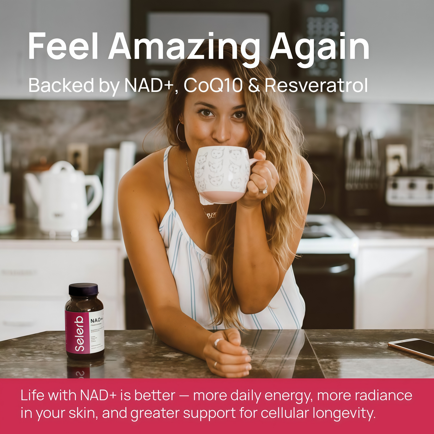 NAD+ Supplement for Women - NMN Alternative with β-NAD+, Trans-Resveratrol, CoQ10, D-Ribose - Promotes Cellular Renewal, Energy, and Radiant Skin Health - 60 Capsules Advanced